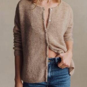 Sezane Gaspard mohair/alpaca blend cardigan, size small.